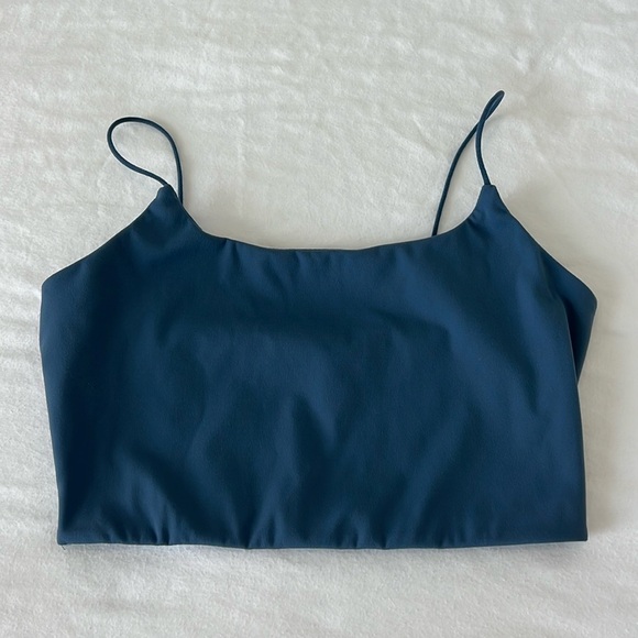 Garage Crop Top Sports Bra Bralette Spaghetti Straps Blue Size Small - Picture 1 of 9
